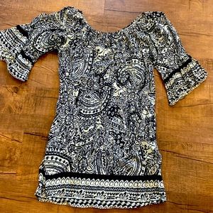 Black and cream Boho tunic